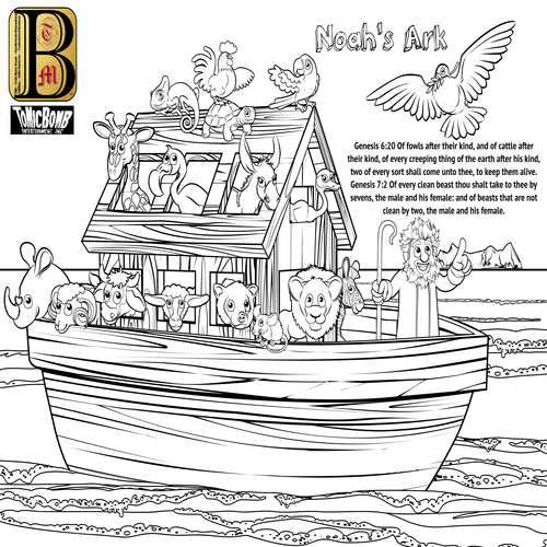 Noah's Ark Children's Crayon Puzzle and Color